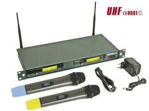 DOBLE MICROFONO PLL UHF CON RECEPTOR INALAMBRICO PROFESIONAL