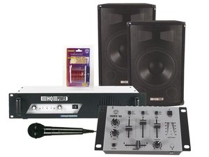 LOTE JUEGO DE CAJAS ACUSTICAS 400W  AMPLIFICADOR  MICROFONO  MESA DE MEZCLAS