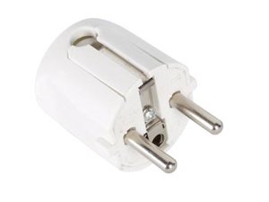 ENCHUFE SCHUKO MACHO TOMA TIERRA LATERAL BLANCA BLANCO