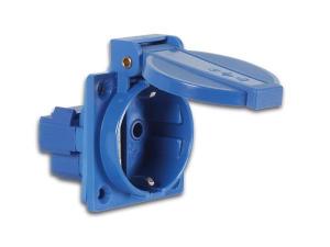 CLAVIJA SCHUKO 240V16A 2 POLOS  TIERRA IP44 PARA CHASIS EMPOTRAR BASE