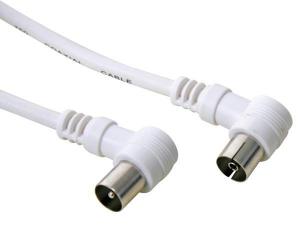 CABLE COAXIAL DE ANTENA CON CONECTORES 90 ACODADOS BLANCOS  5 m