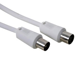 CABLE DE TV ANTENA PROLONGADOR CONECTORES COLOR BLANCO  2 m