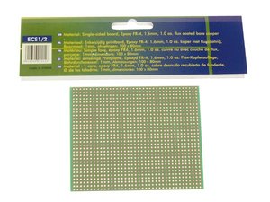 PLACA EUROCARD 1 AGUJERO PARA ENSAYOS PRUEBAS MONTAJES  100 x 80 mm FR4