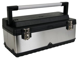 CAJA DE HERRAMIENTAS DE ACERO INOXIDABLE CON ASAS TRANSPORTE  59 x 28 x 25 cm