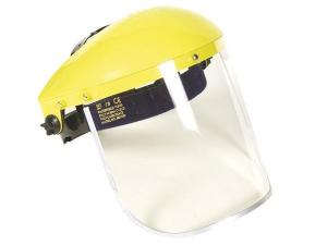 PANTALLA PROTECTORA DESBROZADORA CASCO PVC VISERA TRANSPARENTE ABATIBLE AJUSTABL