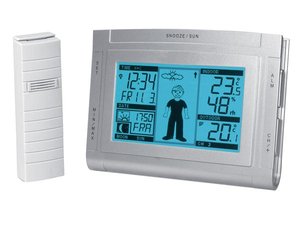 ESTACION METEOROLOGICA INALAMBRICA CON RELOJ DCF Y DISPLAY LCD AJUSTABLE