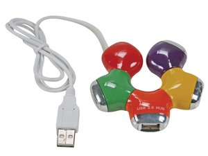 HUB SWITCH USB 20 4 PUERTOS MULTICOLOR HQ CADENA CON PUERTOS  SE PUEDEN GIRAR