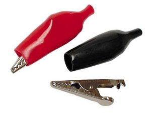 PINZA DE COCODRILO AISLADA CON FUNDA SILICONA 44mm  NEGRA NEGRO