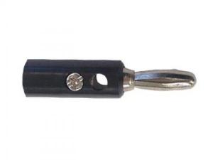 BANANA 4mm CONEXION TORNILLO AGUJERO TRANSVERSAL  NEGRA NEGRO