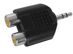 ADAPTADOR CONVERTIDOR  DOBLE CONECTOR RCA HEMBRA  JACK MACHO ESTEREO 35mm