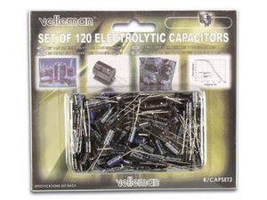 JUEGO SET DE CONDENSADORES ELECTROLITICOS 120 unds VALORES VARIADOS