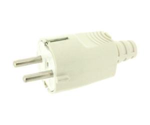 CLAVIJA RECTA SCHUKO AEREA MACHO PVC ENCHUFE NEGRO