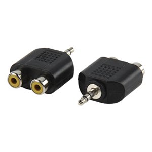 ADAPTADOR ESTEREO MACHO 35mm PLUG 2 RCA HEMBRA SOCKETS