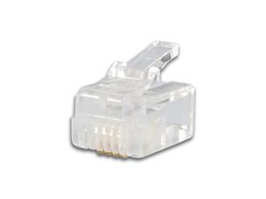 CONECTOR MODULAR CONEXION RJ11 CONTACTO BRONCE DORADO TELEFONO