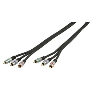 CABLE 3xRCA MACHO  3xRCA MACHO BAADO ORO PLATA 15m