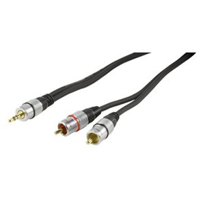 CABLE BLINDAJE JACK 35mm MACHO  2xRCA MACHO ORO 15m