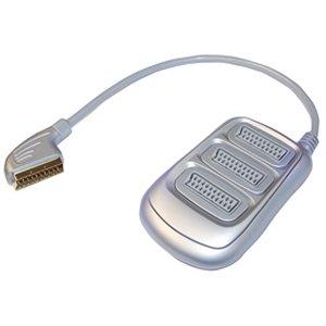 DISTRIBUIDOR DE TV SCART MACHO  3xHEMBRA ORO PLATEADO