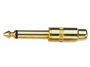 CONECTOR RCA HEMBRA A JACK MACHO MONO 635mm DORADO BAADO EN ORO