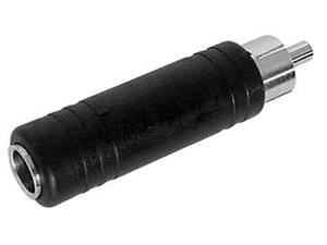 CONVERSOR ADAPTADOR NIQUELADO  JACK HEMBRA MONO 635mm  CONECTOR RCA MACHO