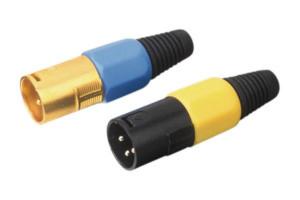 CONECTOR CANON XLR MACHO 3PINES 133VAC 10A ARO AMARILLO