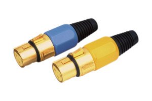 CONECTOR XLR HEMBRA ORO 3 PINES 133VAC 10A ARO AMARILLO