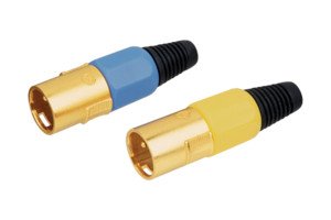 CONECTOR XLR MACHO ORO 3 PINES 133VAC 10A ARO AMARILLO