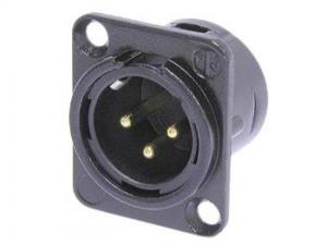 CONECTOR NEUTRIK NEGRO XLR PARA CHASIS EMPOTRAR 3 PIN MACHO DORADOS