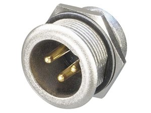 CONECTOR DE METAL METALICO NEUTRIK XLR CHASIS IP65 3 PIN PINES DORADOS