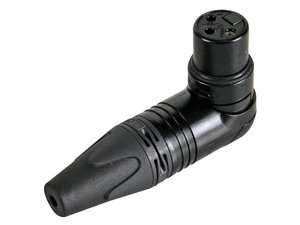 CONECTOR NEUTRIK NEGRO XLR 3 PIN HEMBRA ACODADO 90 PVC