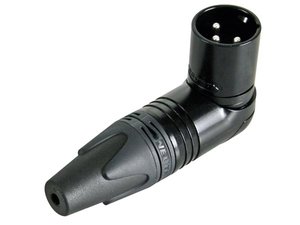 CONECTOR NEUTRIK NEGRO XLR MACHO 3 PIN ACODADO PVC 90