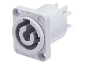 CONECTOR NEUTRIK POWERCON PARA CHASIS EMPOTRAR GRIS 3P TOMA CORRIENTE