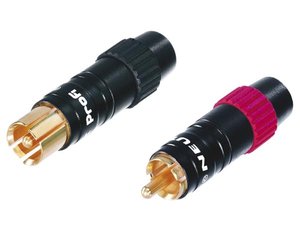 RCA NEUTRIK CINCH x 2 CONTACTOS BAADOS EN ORO PARA CABLES DE 3  73mm