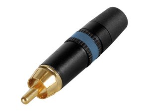 CONECTOR NEUTRIK RCA PHONO DORADO CON ANILLO COLOR AZUL