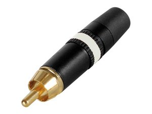 CONECTOR NEUTRIK RCA PHONO DORADO CON ANILLO SOLOR BLANCO