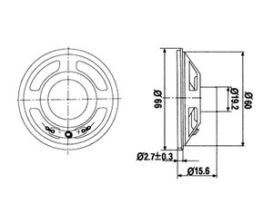 ALTAVOZ MINI  2W  8 OHM   66mm 