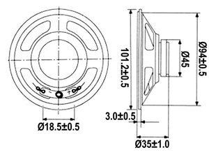 ALTAVOZ MINI  2W  8 OHM   101mm 