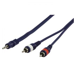 CABLE AUDIO JACK 35mm MACHO ESTEREO  2 RCA MACHO 3m