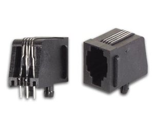 CONECTOR MODULAR PARA CI RJ10 ACODADO NEGRO