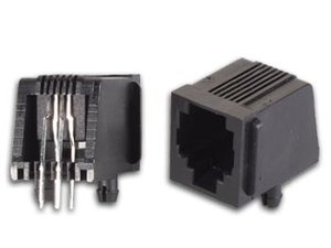 CONECTOR MODULAR RJ12 ACODADO COLOR NEGRO