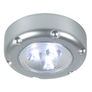 MINI LUZ 3 LED TACTIL ARMARIOS CARPAS REDONDA PLATA 