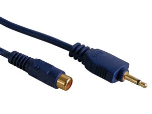CABLE ALARGADOR AUDIO BAADO ORO  JACK MONO MACHO 35mm  RCA HEMBRA  120m