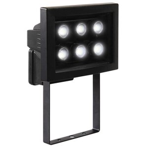 FOCO 6 LEDs LUZ BLANCA IP44 EXTERIORES ALUMINIO NEGRO