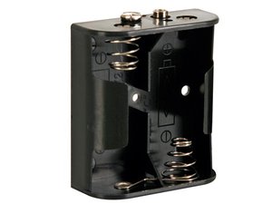 PORTAPILAS SOPORTE PARA PILAS  2 x LR14  CON TERMINALES CLIP