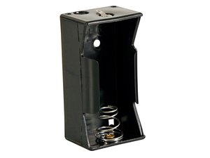 PORTAPILAS SOPORTE PARA PILA  1 x LR20  CON TERMINALES PARA SOLDAR FASTON