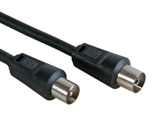 CABLE ALARGADOR LATIGUILLO COAXIAL  TV MACHO  HEMBRA CONECTORES 1m NEGRO