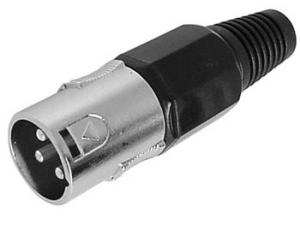 CONECTOR XLR MACHO 3 CONTACTOS NIQUELADO NEGRO