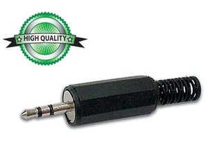 CONECTOR JACK MACHO ESTEREO 25mm PLASTICO NEGRO