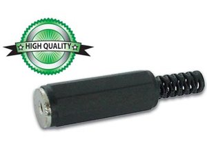 CONECTOR JACK HEMBRA MONO 25mm PLASTICO NEGRO