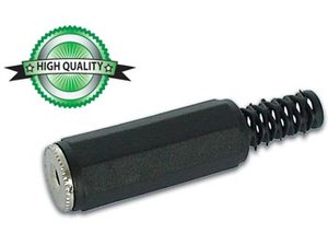 CONECTOR JACK HEMBRA ESTEREO 25mm PLASTICO NEGRO