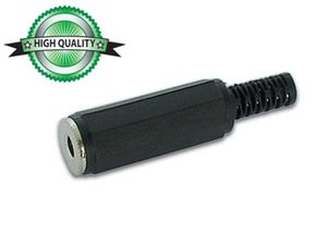 CONECTOR JACK HEMBRA MONO 35mm PLASTICO NEGRO